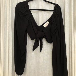 Stone Cold Fox black tie crop top size S